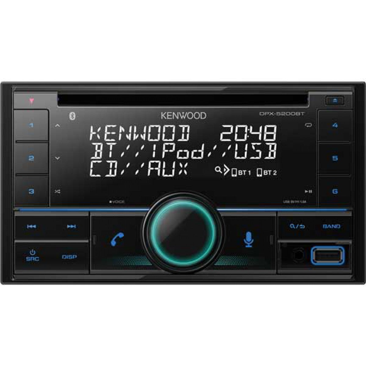 KENWOOD DPX-5200BT 2-DIN MP3-Tuner met Bluetooth