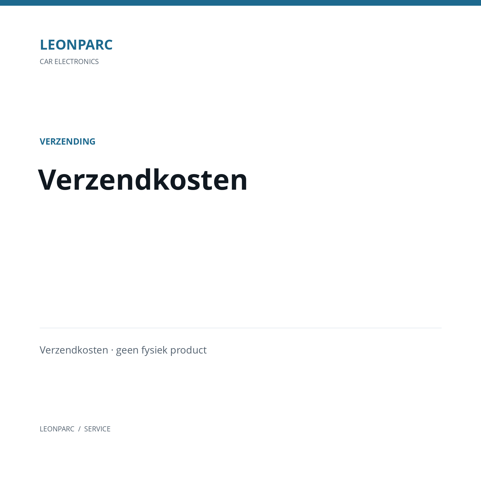 VERZENDKOSTEN